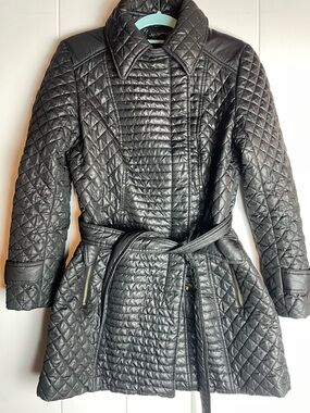 Via Spiga Black Quilted Spring Jacket, Size S, EUC
